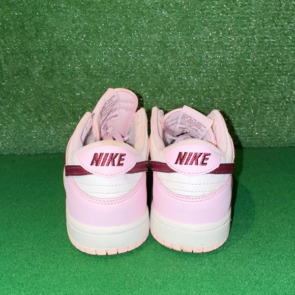 Nike Dunk Low Pink Red White CW1588-601 Preschool Girls Sneakers Size 2Y - Picture 4 of 6